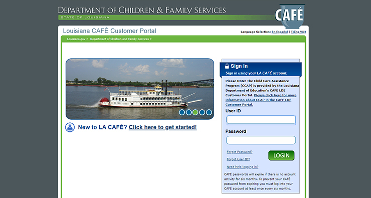 Original CAFE system home page