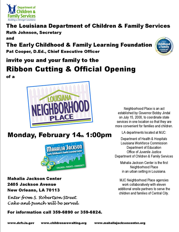 Mahalia Jackson Neighborhood Place Invitation